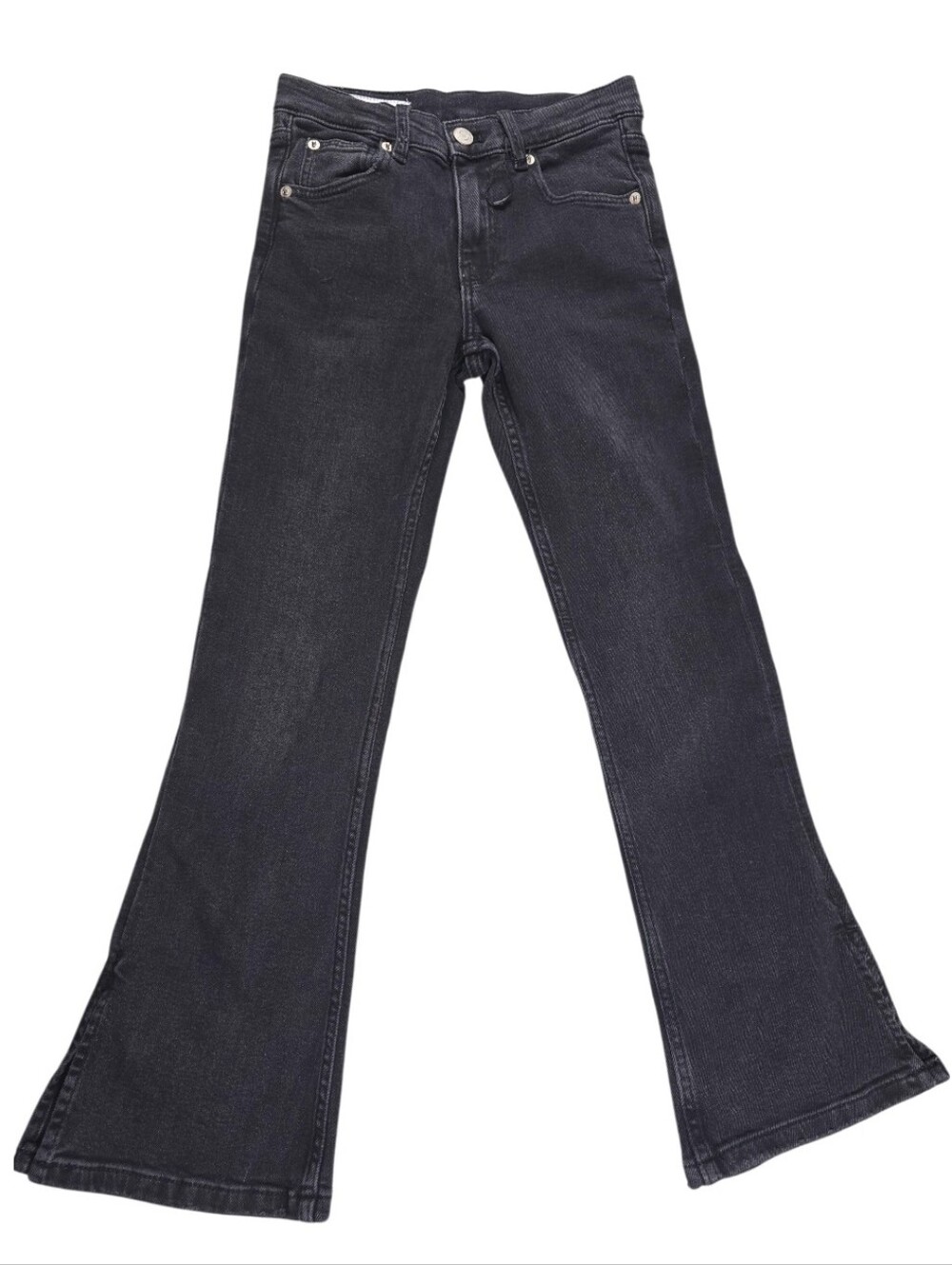 Zara Kids Girls Size 9 Black Charcoal Flare Jeans Denim Pants
